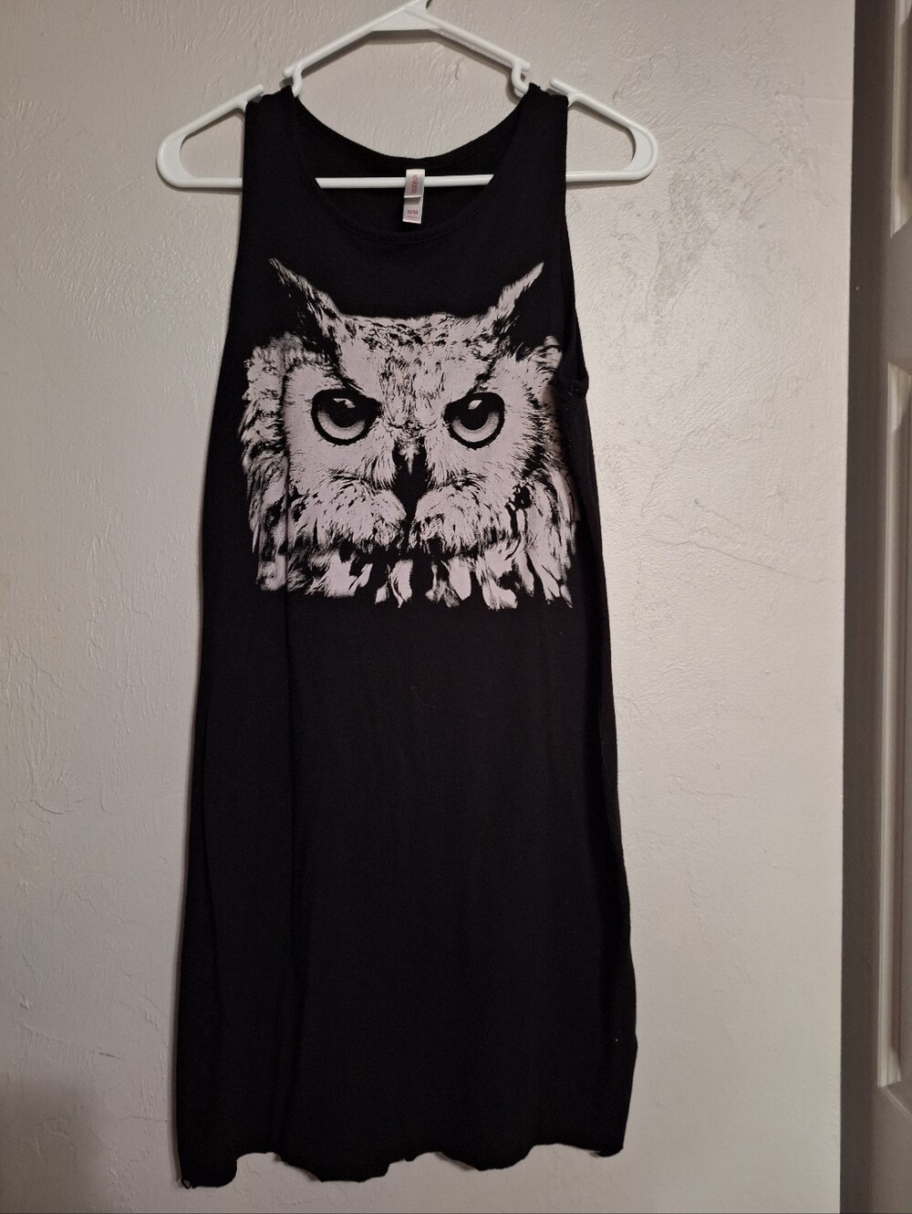 Xhilaration Black Tank Top with White Owl Graphic